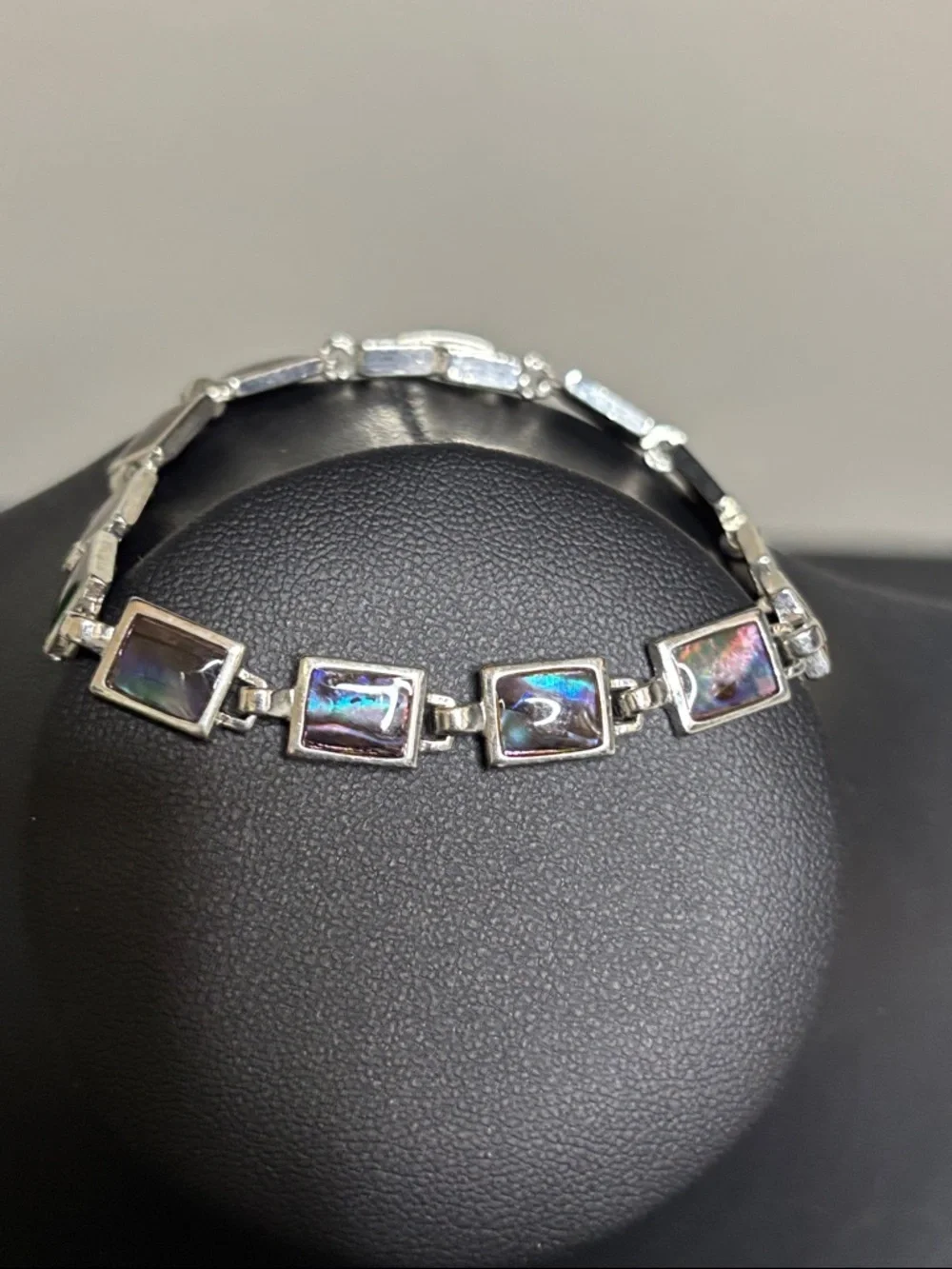 Abalone Rectangle Stainless Steel Tennis Bracelet Dainty